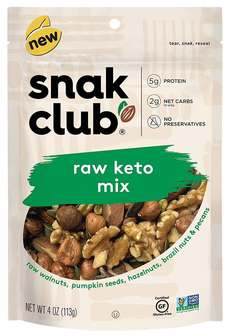 Snak Club Raw Keto Mix 4 oz - High-quality Nuts, Seeds and Fruits by Snak Club at 