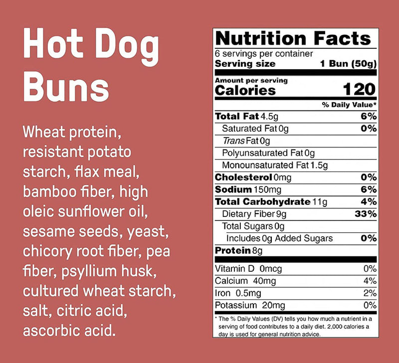 Carbonaut Low Carb Hot Dog Buns 6 buns - High-quality Bread Products by Carbonaut at 