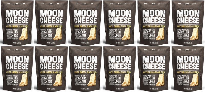 Moon Cheese (2oz.) - White Chedda Black Peppa - High-quality Cheese Snacks by Moon Cheese Snacks at 