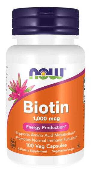 Biotin 1,000 mcg Vegetarian Capsules by NOW Foods - High-quality Biotin by NOW Foods at 