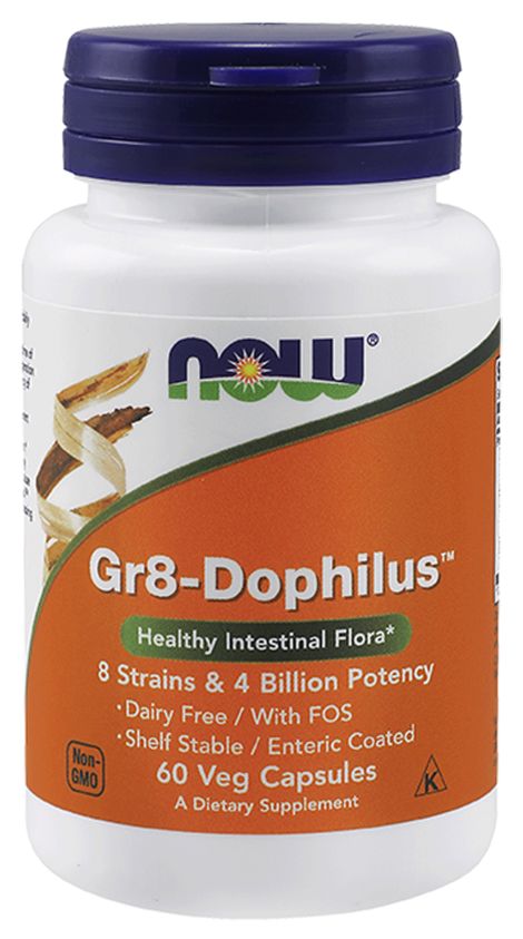 NOW Gr8-Dophilus 60 veg capsules - High-quality Digestion by NOW at 