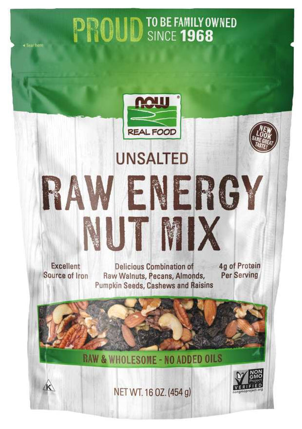 NOW Raw Energy Nut Mix 1 lb. - High-quality Nuts, Seeds and Fruits by NOW at 