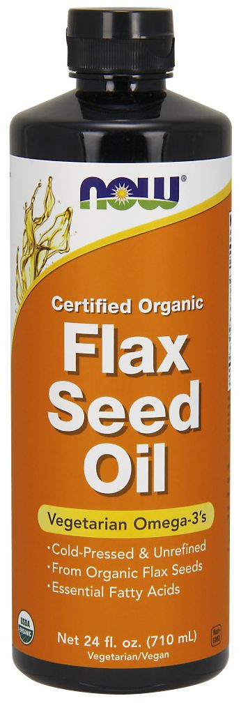NOW Flax Seed Oil Liquid 24 fl oz. - High-quality Oils/EFAs by NOW at 