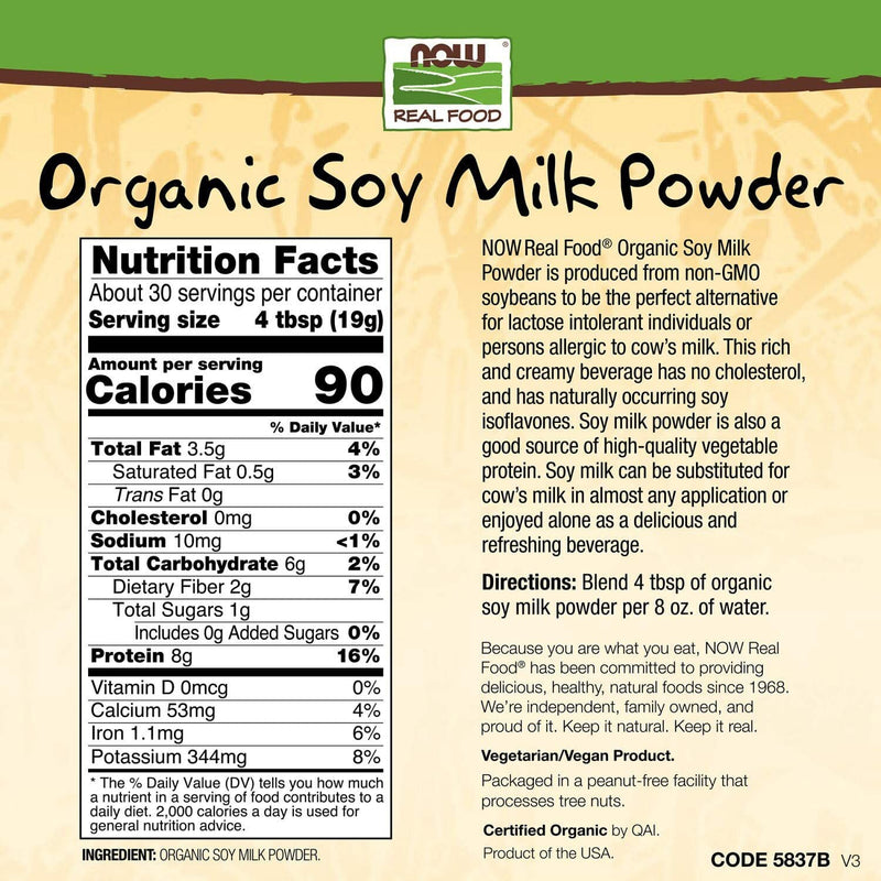 NOW Soy Milk Powder 20 oz. - High-quality Beverages by NOW at 