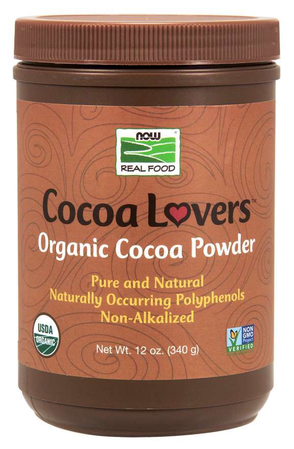 NOW Cocoa Powder, non-Alkalized, Organic 12 oz. - High-quality Baking Products by NOW at 