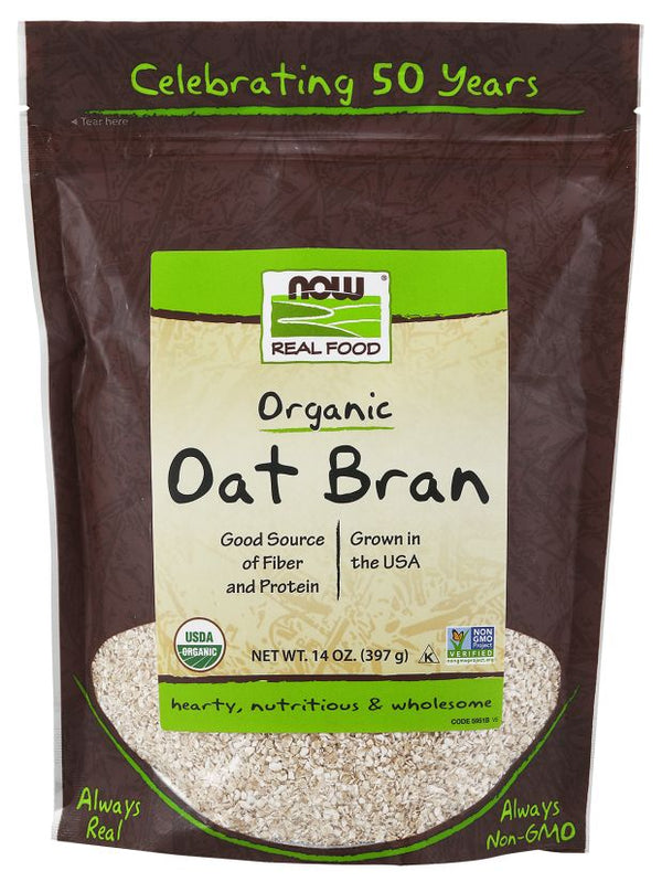 NOW Oat Bran 14 oz. (397 g) - High-quality Fiber by NOW at 