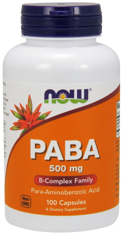 NOW PABA 100 capsules - High-quality Vitamins by NOW at 