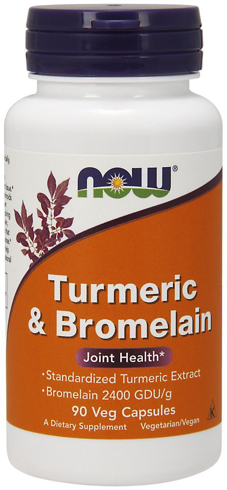 NOW Turmeric & Bromelain 90 veg capsules - High-quality Herbs by NOW at 
