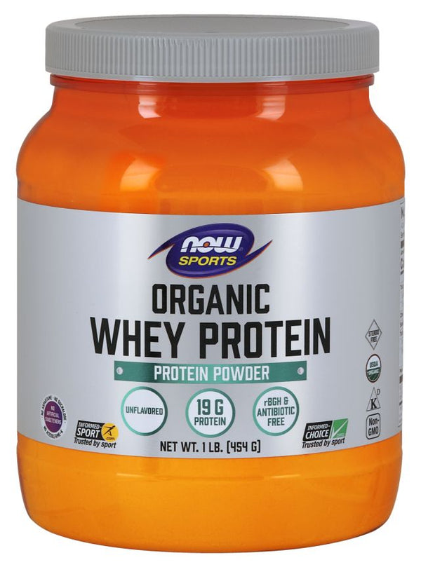 NOW Whey Protein, Organic 1 lb - High-quality Protein by NOW at 