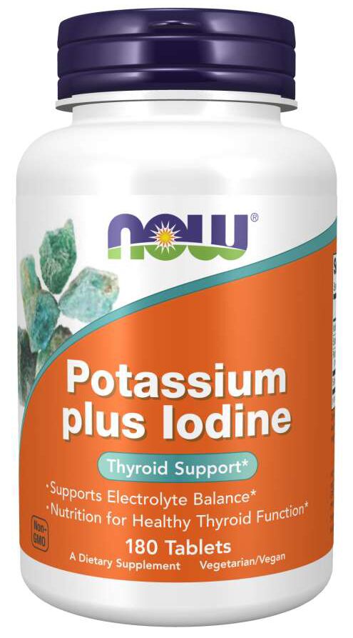 NOW Potassium plus Iodine 180 tablets - High-quality Gluten Free by NOW at BariatricPal Store