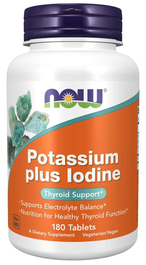 NOW Potassium plus Iodine 180 tablets - High-quality Gluten Free by NOW at 