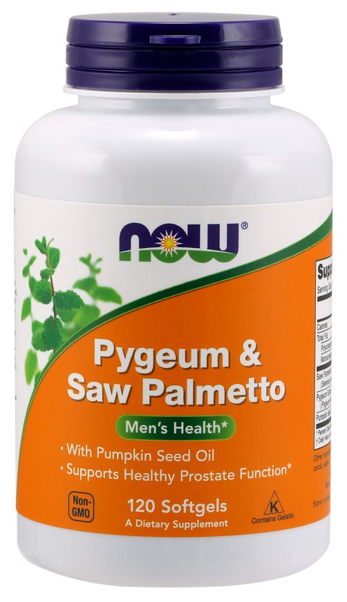 NOW Pygeum & Saw Palmetto 120 softgels - High-quality Herbs by NOW at 