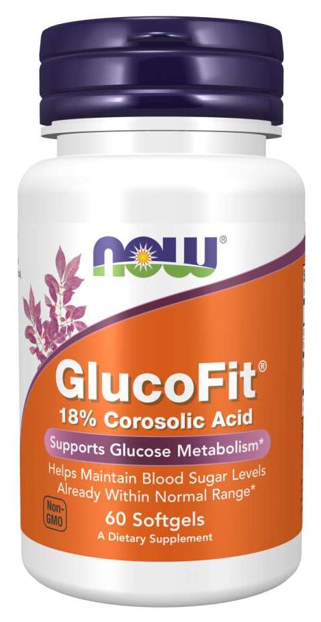 NOW GlucoFit 60 softgels - High-quality Herbs by NOW at 