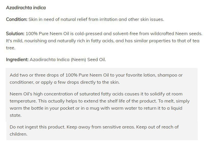 NOW Neem Oil 1 fl oz. - High-quality Oils/EFAs by NOW at 