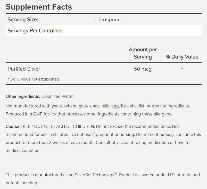 NOW SilverSol 8 fl oz. - High-quality Gluten Free by NOW at BariatricPal Store