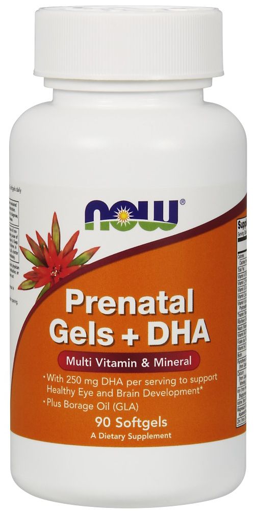 NOW Prenatal Gels + DHA 90 softgels - High-quality Vitamins by NOW at 