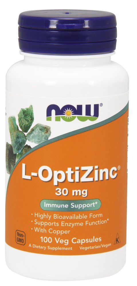 NOW L-OptiZinc 100 capsules - High-quality Gluten Free by NOW at 
