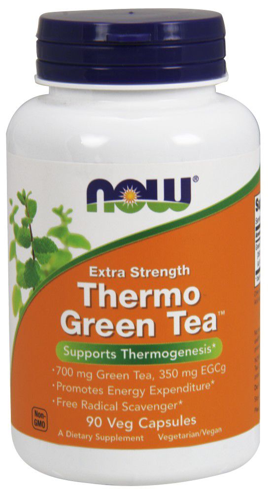 NOW Thermo Green Tea, Extra Strength 90 veg capsules - High-quality Diet and Weight Loss by NOW at 