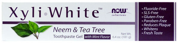 NOW XyliWhite Neem & Tea Tree Toothpaste Gel 6.4 oz. - High-quality Beauty and Personal Care by NOW at 