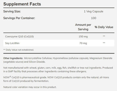 CoQ10 by NOW Foods - High-quality COQ10 by NOW Foods at BariatricPal Store