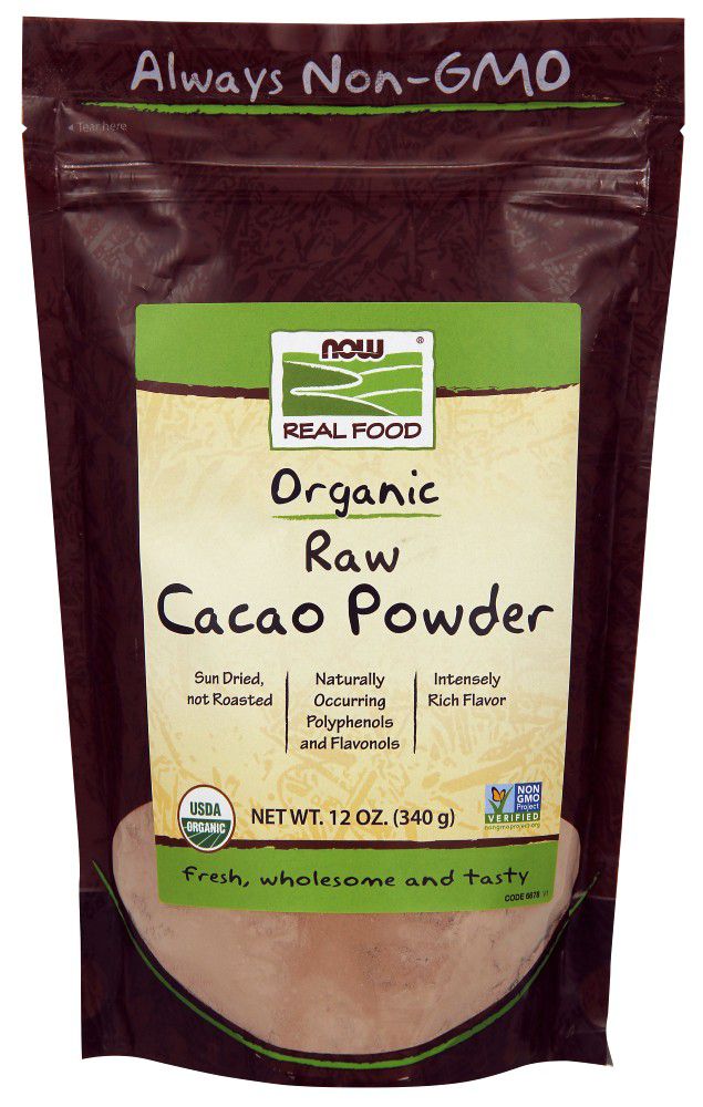 NOW Cacao Powder, Raw, Organic 12 oz - High-quality Baking Products by NOW at 