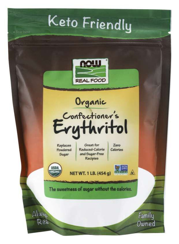 NOW Erythritol, Confectioner's Powder, Organic 1 lb. - High-quality Organic by NOW at 