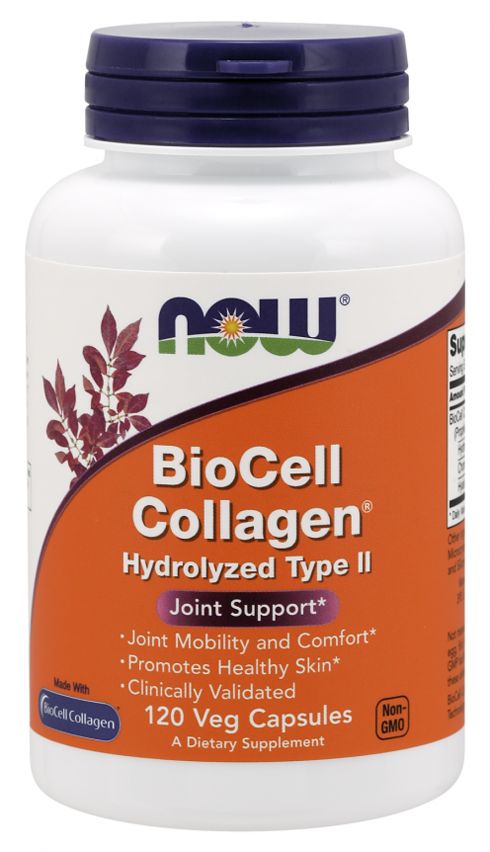 NOW BioCell Collagen, Hydrolyzed Type II 120 veg capsules - High-quality Gluten Free by NOW at 