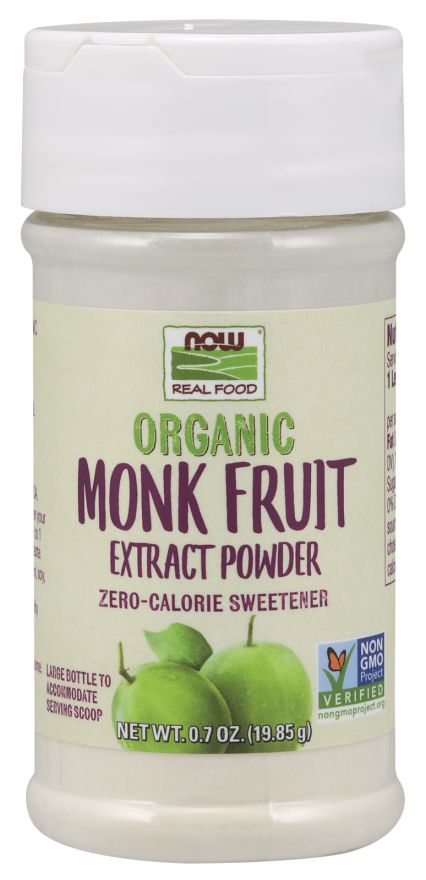 NOW Monk Fruit Extract Powder, Organic 0.7 oz - High-quality Gluten Free by NOW at 