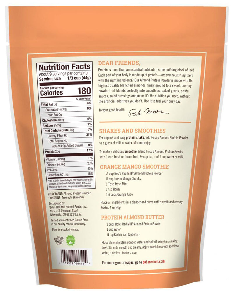 Bob's Red Mill Gluten Free Almond Protein Powder 14 oz - High-quality Protein by Bob's Red Mill at 