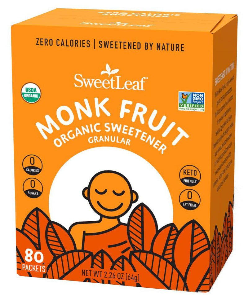 SweetLeaf Monk Fruit Sweetener Packets Organic 80 packets - High-quality Kosher by SweetLeaf at 