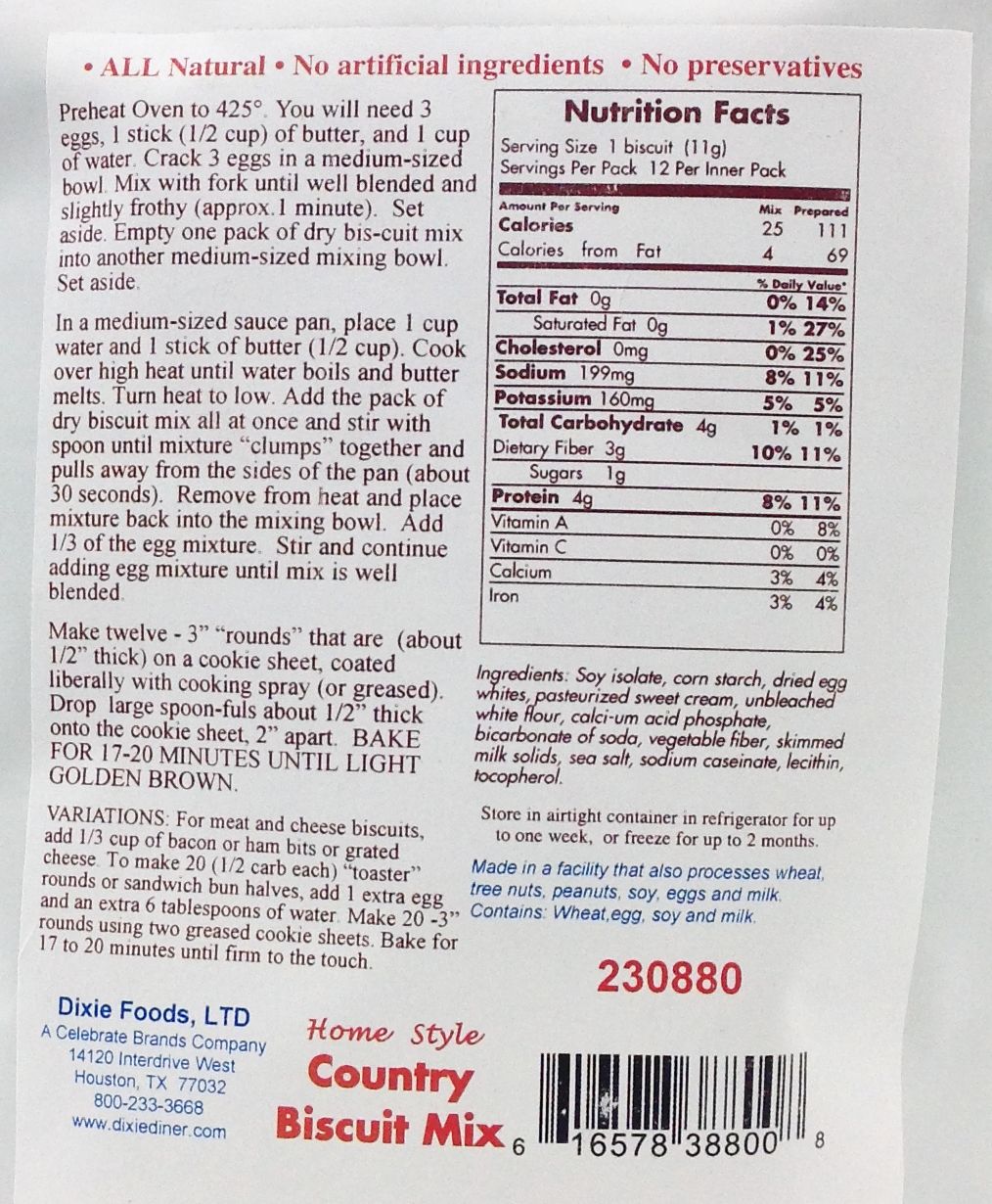Dixie USA Carb Counters Country Biscuit Mix 9.3 oz. - High-quality Baking Products by Dixie USA at 