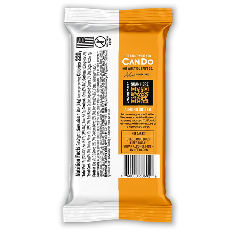 Keto Krisp Protein Bar by CanDo - Almond Butter - High-quality Protein Bars by CanDo at 