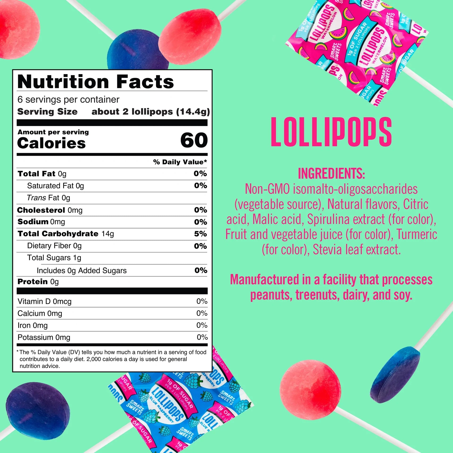 Smart Sweets Lollipops 86g (3 oz) - High-quality Fiber by Smart Sweets at 
