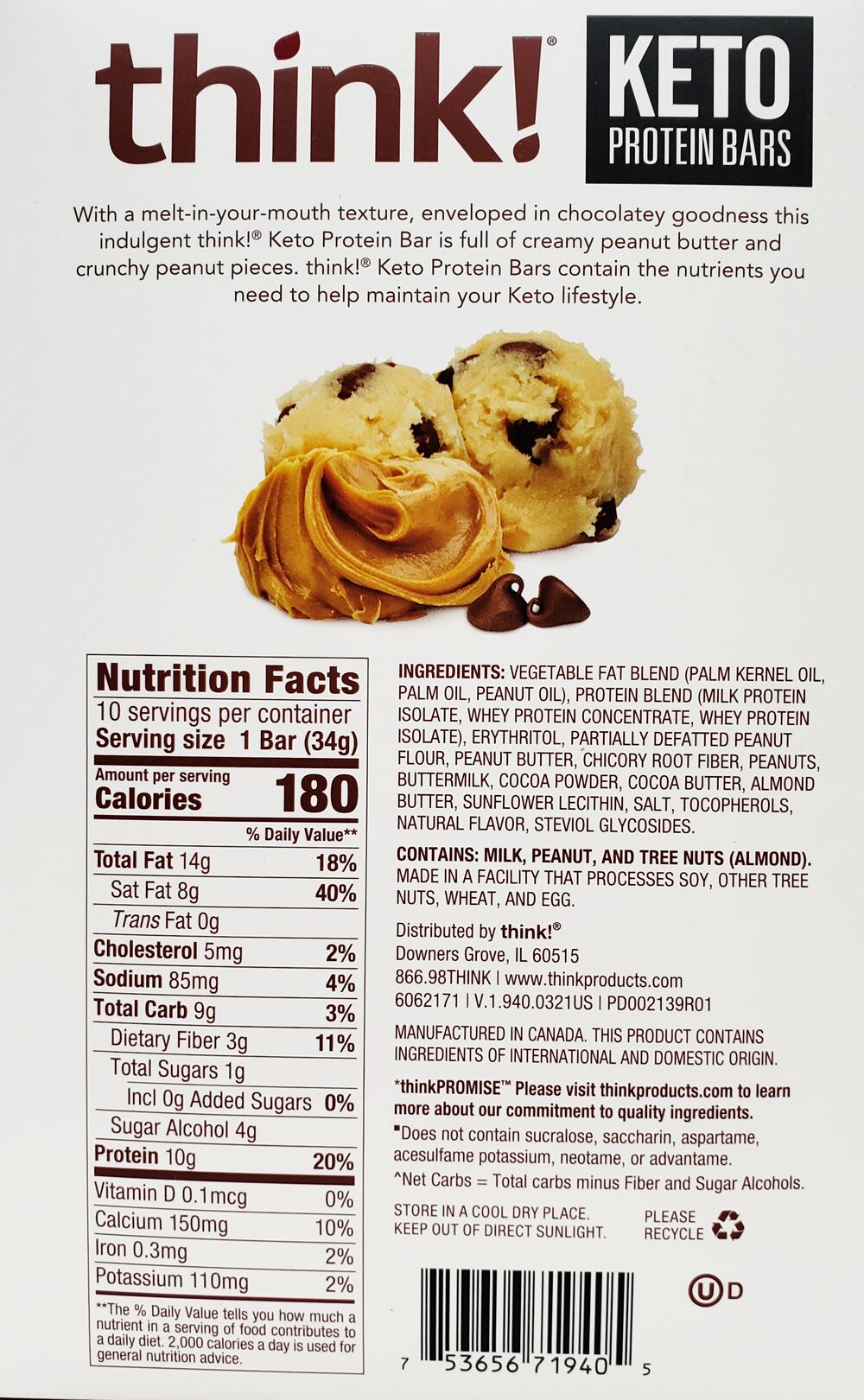#Flavor_Chocolate Peanut Butter Cookie Dough #Size_10 bars