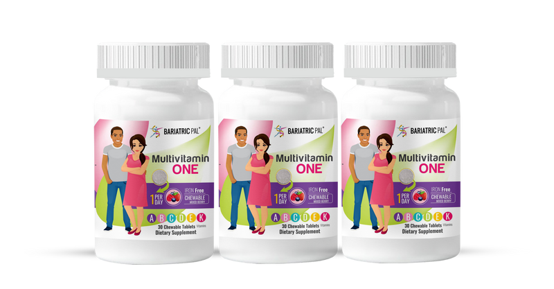 BariatricPal Multivitamin ONE "1 per Day!" Bariatric Multivitamin Chewable & IRON-FREE - Mixed Berry (NEW!) - High-quality Multivitamins by BariatricPal at 