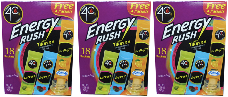 4C Sugar Free Energy Rush Drink Mix Sticks - High-quality Beverages by 4C at 