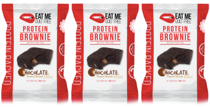 Eat Me Guilt Free High Protein Brownie - Chocolate Peanut Butter Bliss - High-quality Cakes & Cookies by Eat Me Guilt Free at 