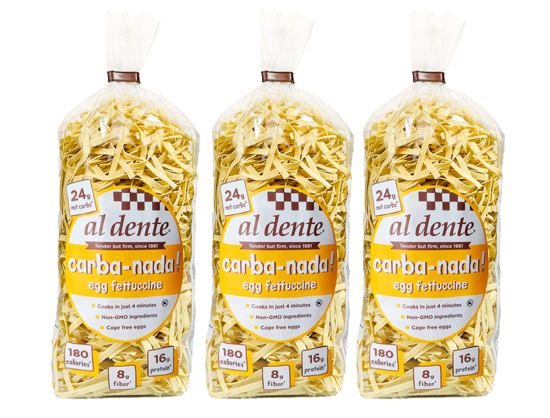 Carba-Nada Reduced Carb Pasta by Al Dente Pasta Company - Egg Fettuccine (10 oz) - High-quality Pasta by Carba-Nada at 