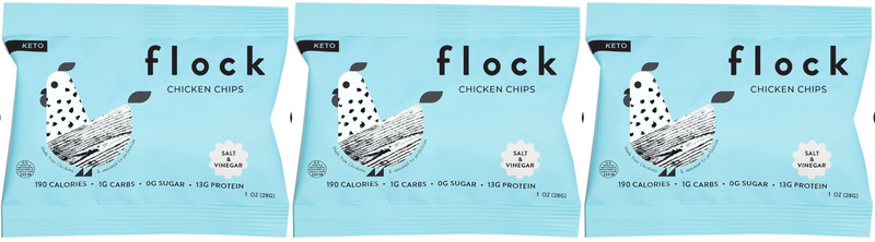 FLOCK Keto Chicken Chips - Salt & Vinegar - High-quality Protein Chips by FLOCK at 