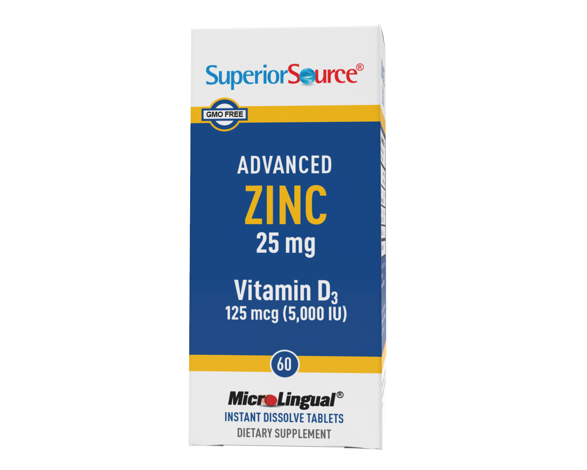 Superior Source Advanced Zinc 25mg with Vitamin D3 5,000IU MicroLingual® Instant Dissolve Tablets - High-quality Zinc by Superior Source at 