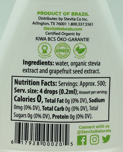 Stevita Organic Stevia Drops - Clear Liquid