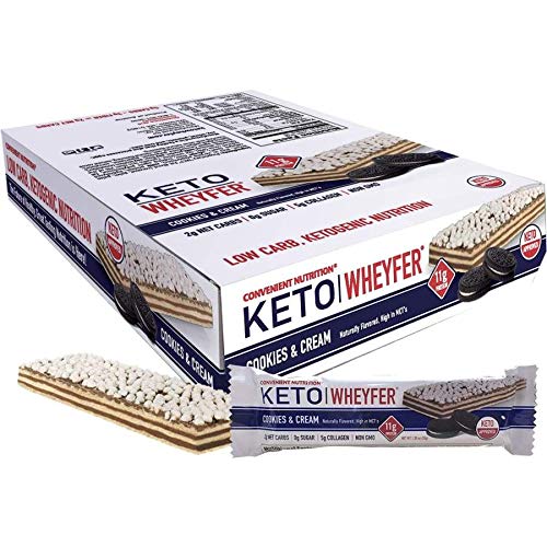 Convenient Nutrition Keto WheyFer Protein Bars - Cookies and Cream (10 Bars) - High-quality Protein Bars by Convenient Nutrition at 