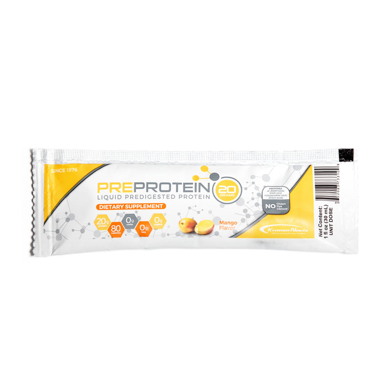 Pre-Protein® 20 Liquid Predigested Protein 1oz Packet - Mango - High-quality Liquid Protein by Pre-Protein at 