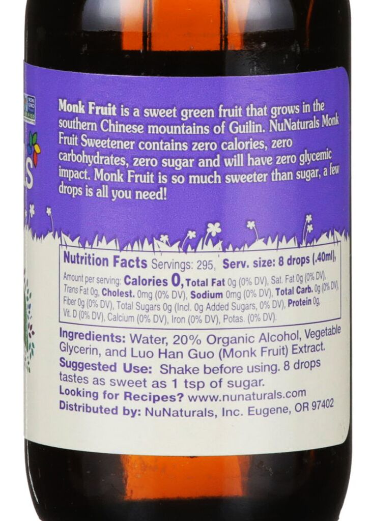 NuNaturals Monk Fruit Liquid Sweetener 2 fl oz. - High-quality Gluten Free by NuNaturals at 