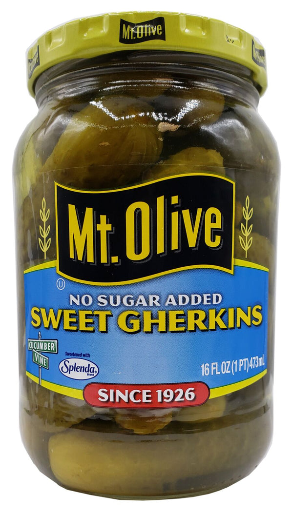 Mt. Olive No Sugar Added Sweet Gherkins 16 fl oz. - High-quality Kosher by Mt. Olive at 