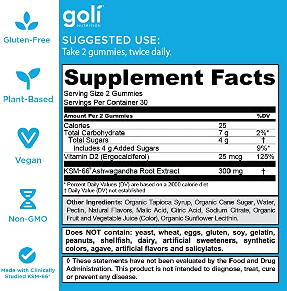 Goli Nutrition Ashwagandha Gummies - High-quality Sleep Aid by Goli at 