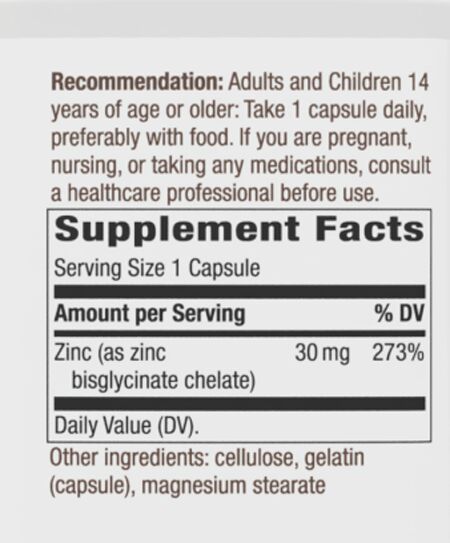 Nature's Way Zinc Chelate 100 capsules - High-quality Gluten Free by Nature's Way at 