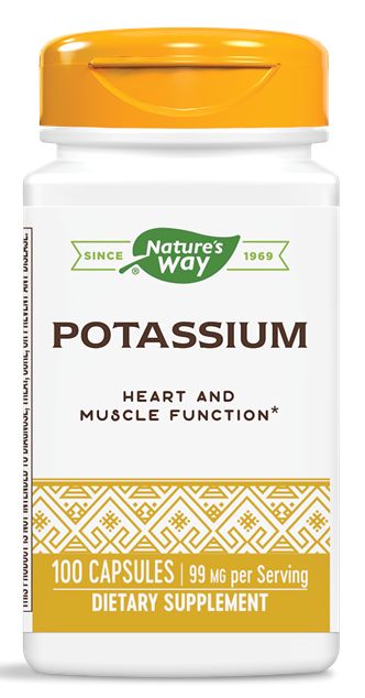 Nature's Way Potassium 100 capsules - High-quality Gluten Free by Nature's Way at 