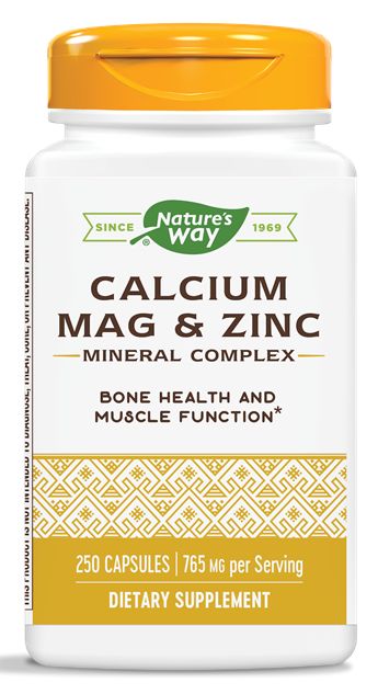 Nature's Way Calcium, Mag & Zinc 250 capsules - High-quality Gluten Free by Nature's Way at 