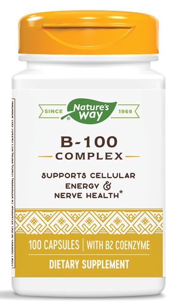 Nature's Way Vitamin B-100 Complex 100 capsules - High-quality Vitamins by Nature's Way at 